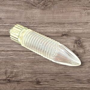 Vintage glass bullet-shaped perfume bottle with dauber 2.75" ribbed‎ clear Glass